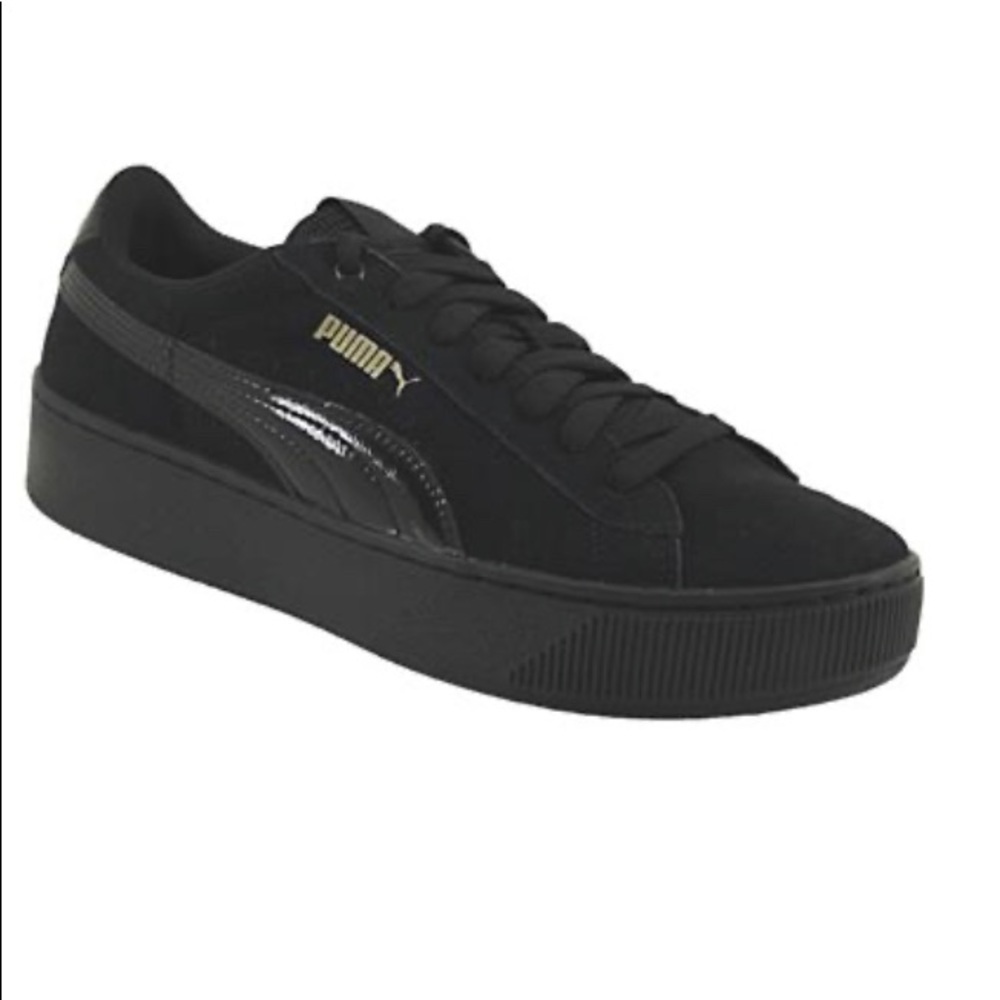 Black puma platform sneakers